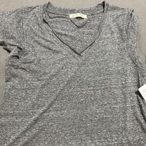 Free People Grey V-Neck Tee